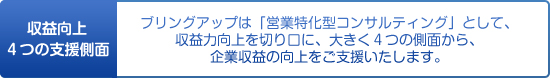 収益向上4つの支援側面